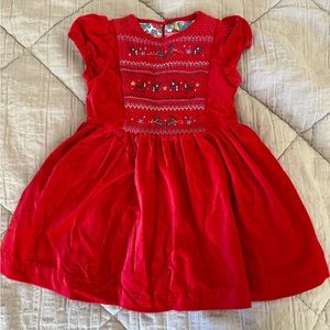 Mini Boden Red Velvet Dress, size 2-3